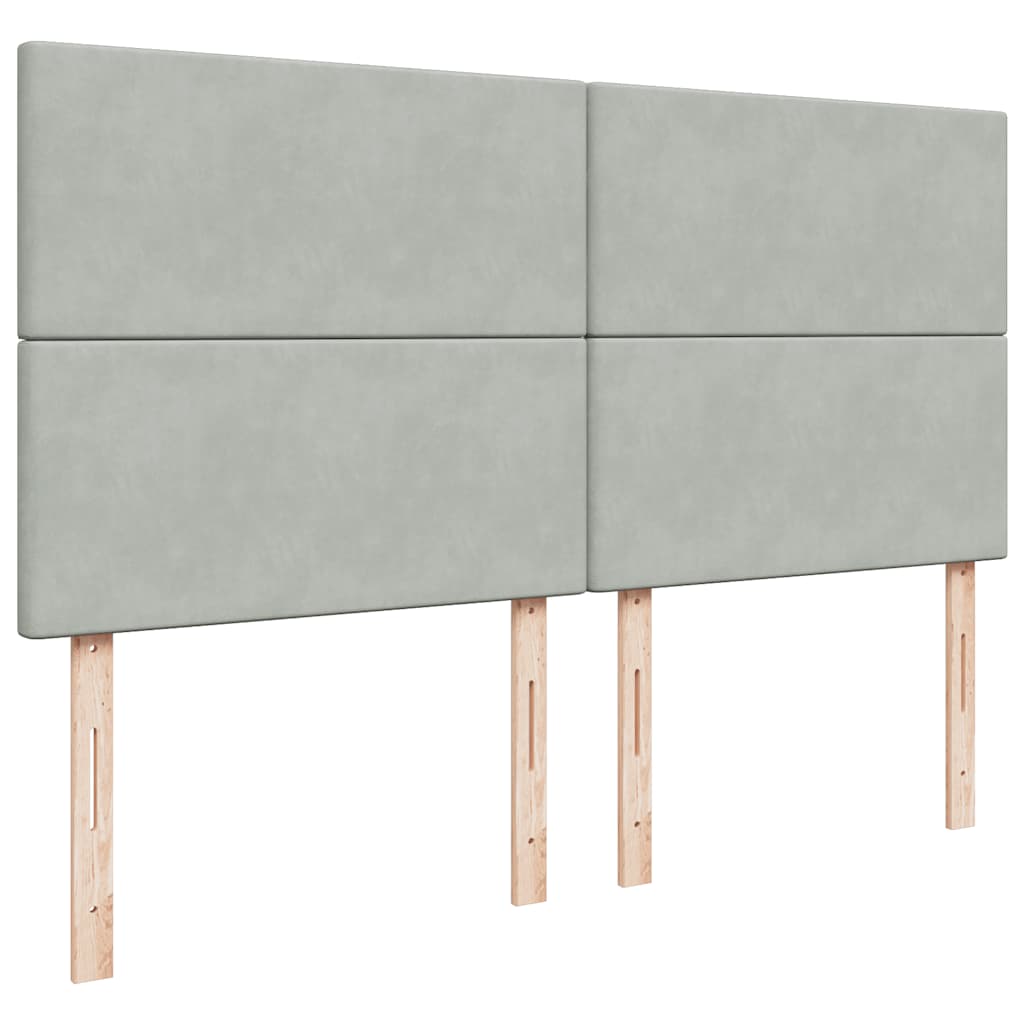 Okvir kreveta s madracima svijetlosivi 200x200cm baršunasti