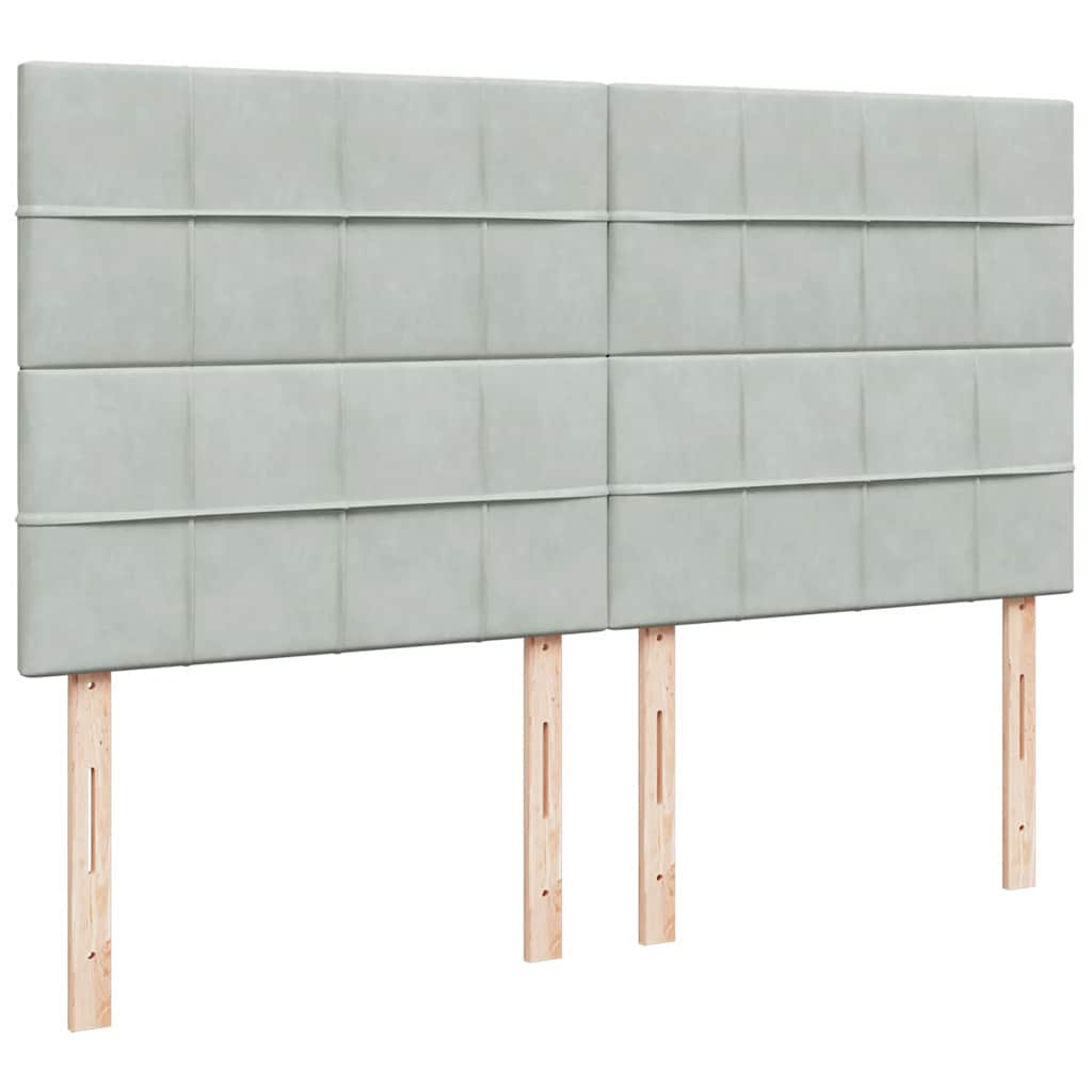 Okvir kreveta s madracima svijetlosivi 200x200cm baršunasti
