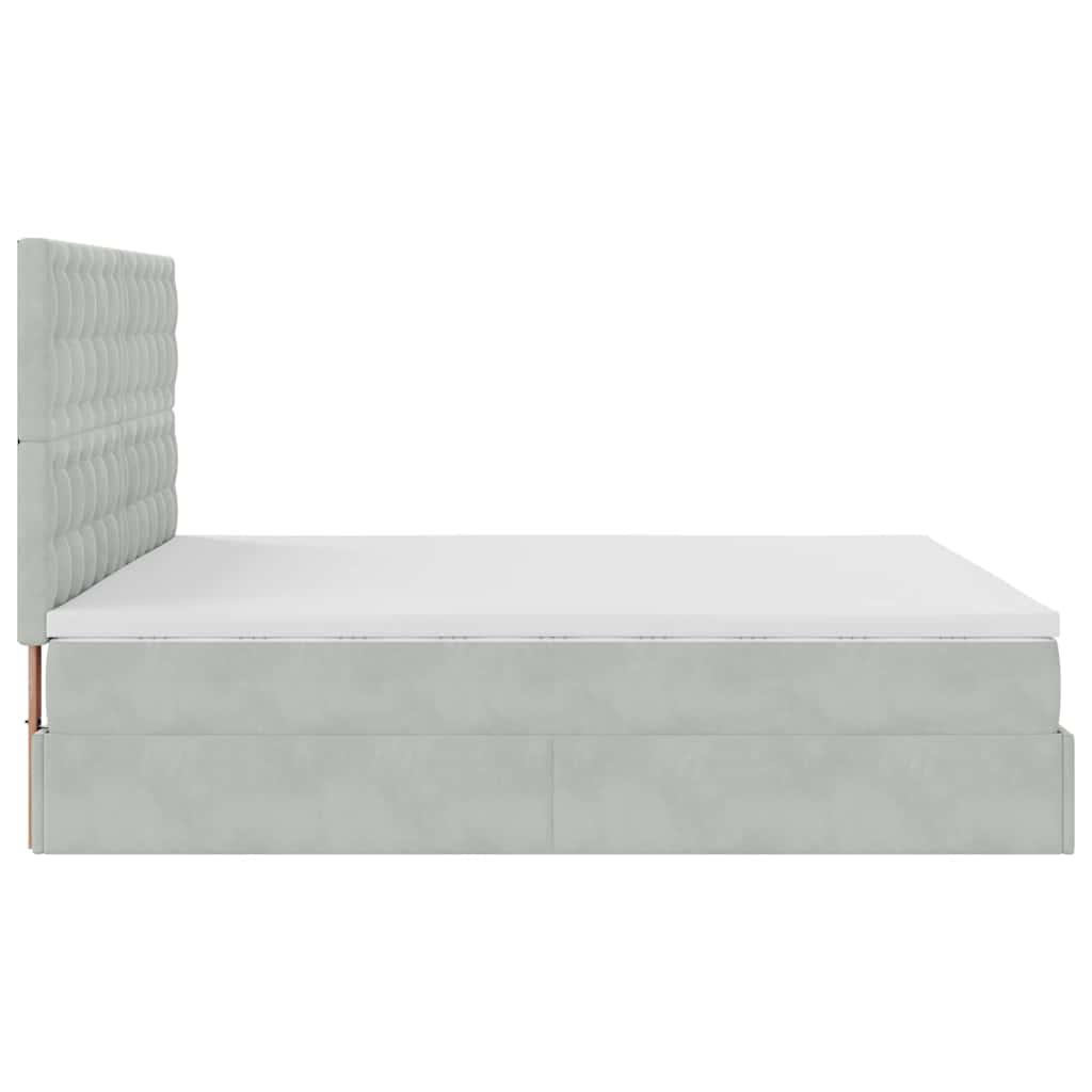 Okvir kreveta s madracima svijetlosivi 200x200cm baršunasti