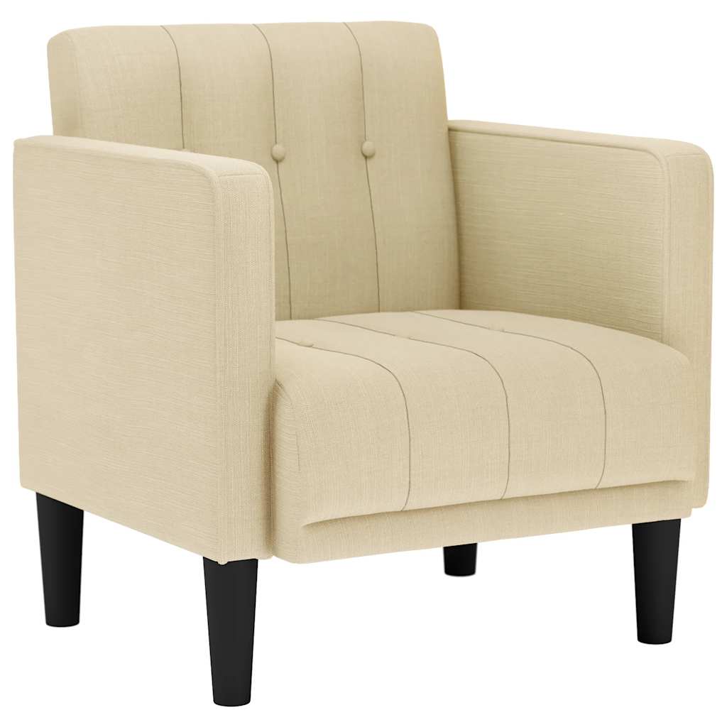 Sofa s naslonima za ruke krem boje 53 cm tkanina
