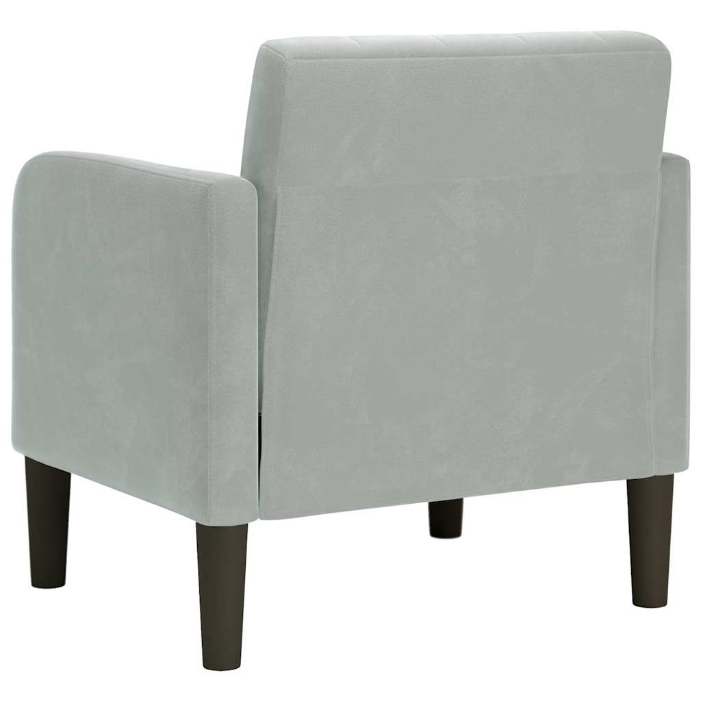 Sofa fotelja s naslonima za ruke svijetlosiva 54 cm baršunasta