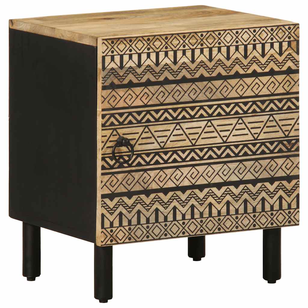 Krevetni ormarići 2 kom crni 40x33,5x46cm puno grubo drvo mango