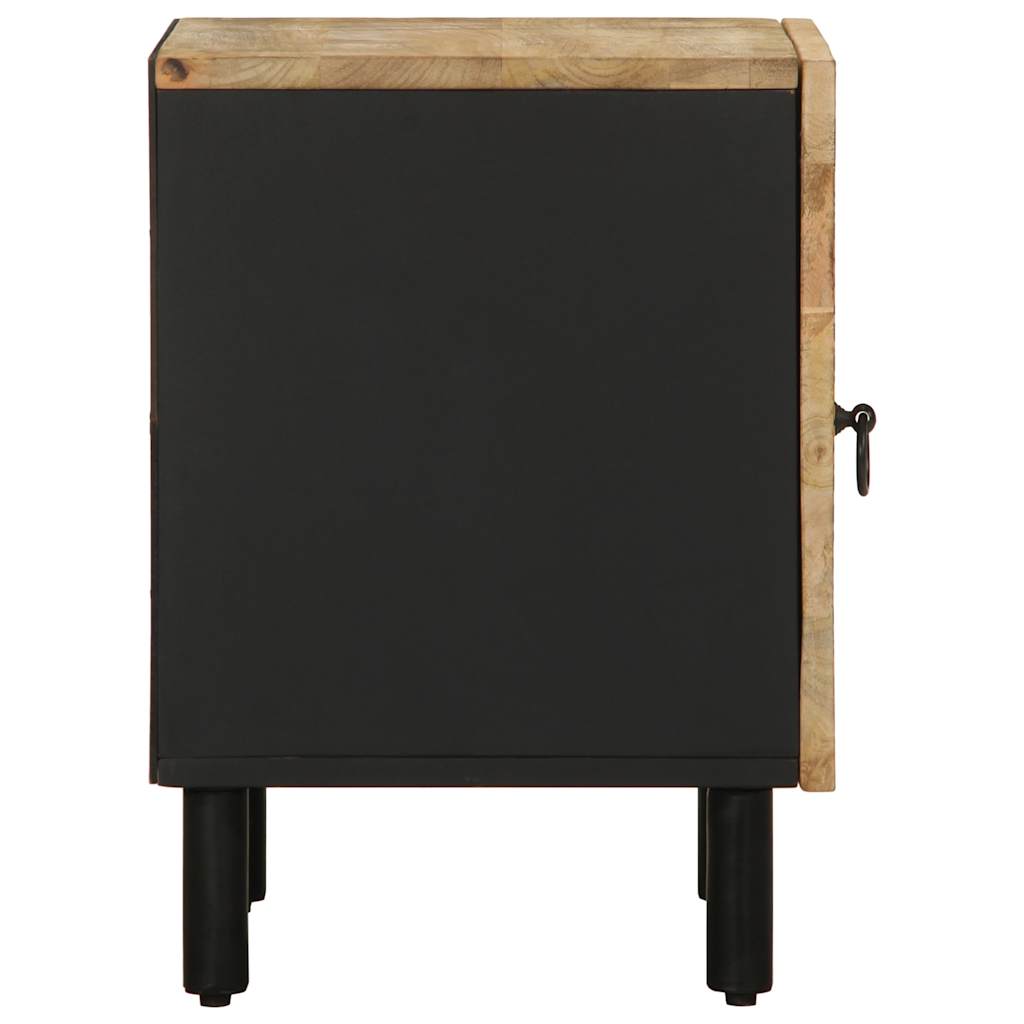 Krevetni ormarići 2 kom crni 40x33,5x46cm puno grubo drvo mango