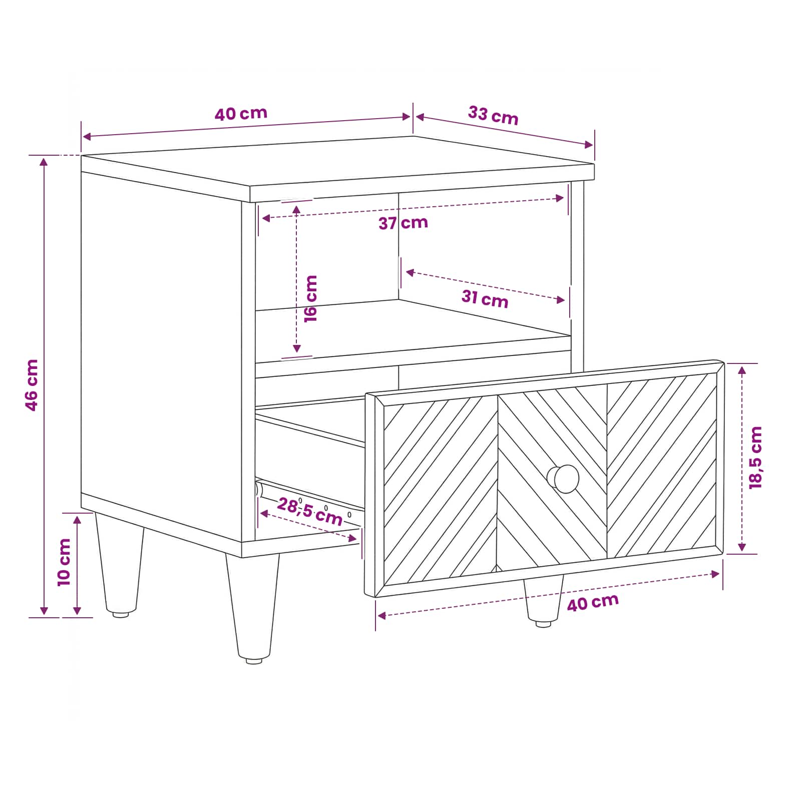 Noćni ormarić 2 pcs Smeđa 50 x 33 x 60 cm Čvrsto drvo manga