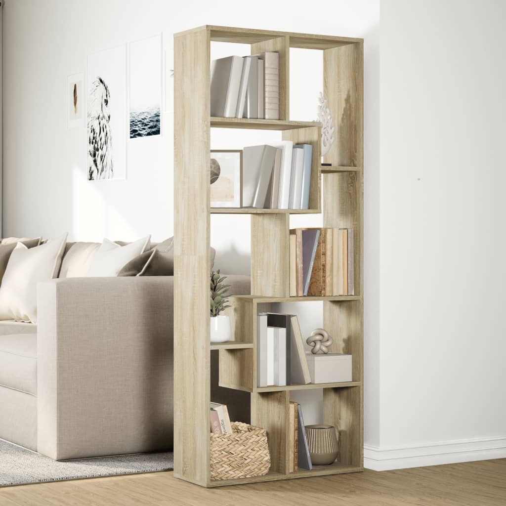 Pregrada / regal za knjige boja hrasta 67x25x161,5 cm drveni