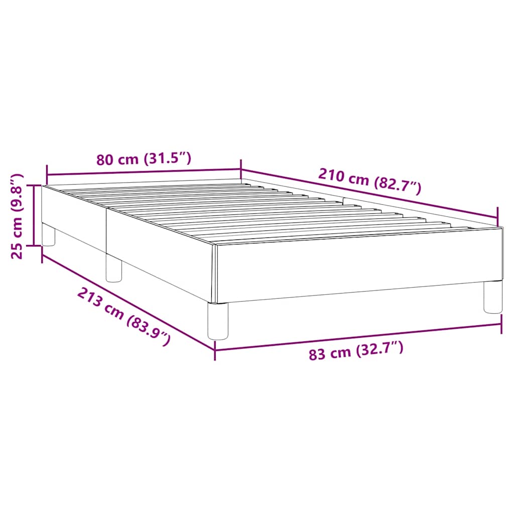 Okvir kreveta bez madraca Tamnozeleni 80x210 cm Baršun