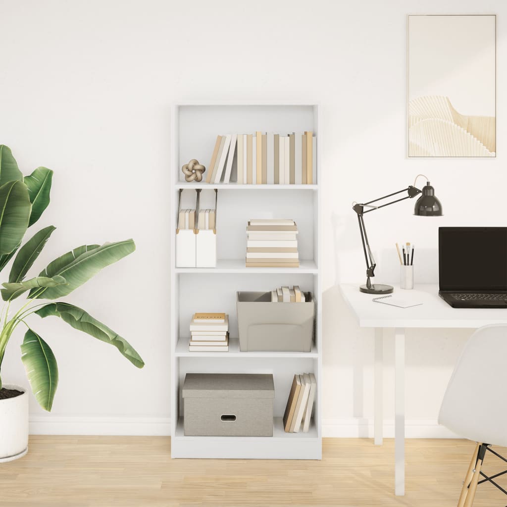 Regal za knjige bijeli 60x24x143 cm konstruirano drvo