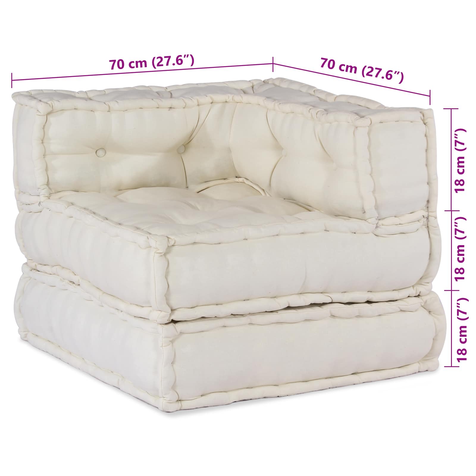 Modularna sofa 3 pcs Krem Tkanina