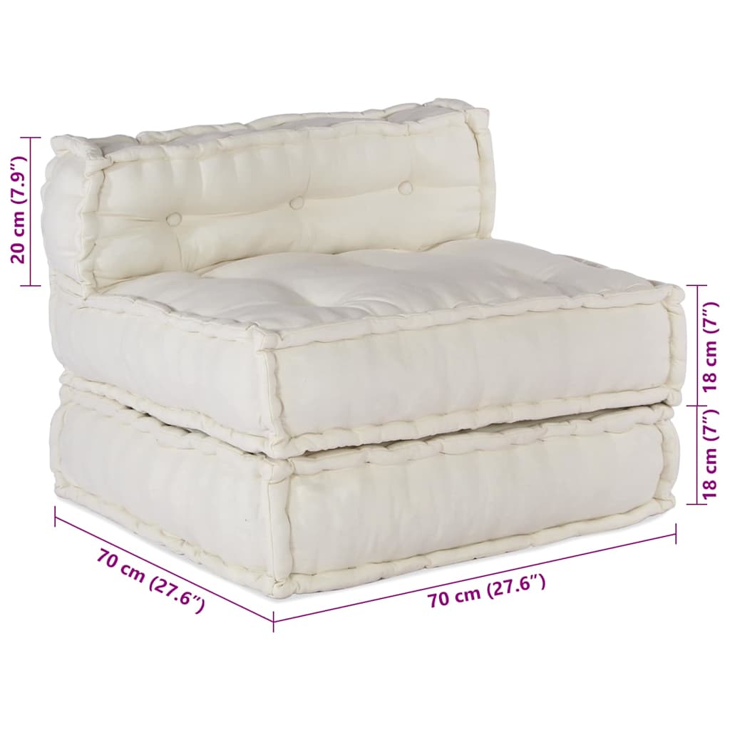 Modularna sofa 4 pcs Krem Tkanina