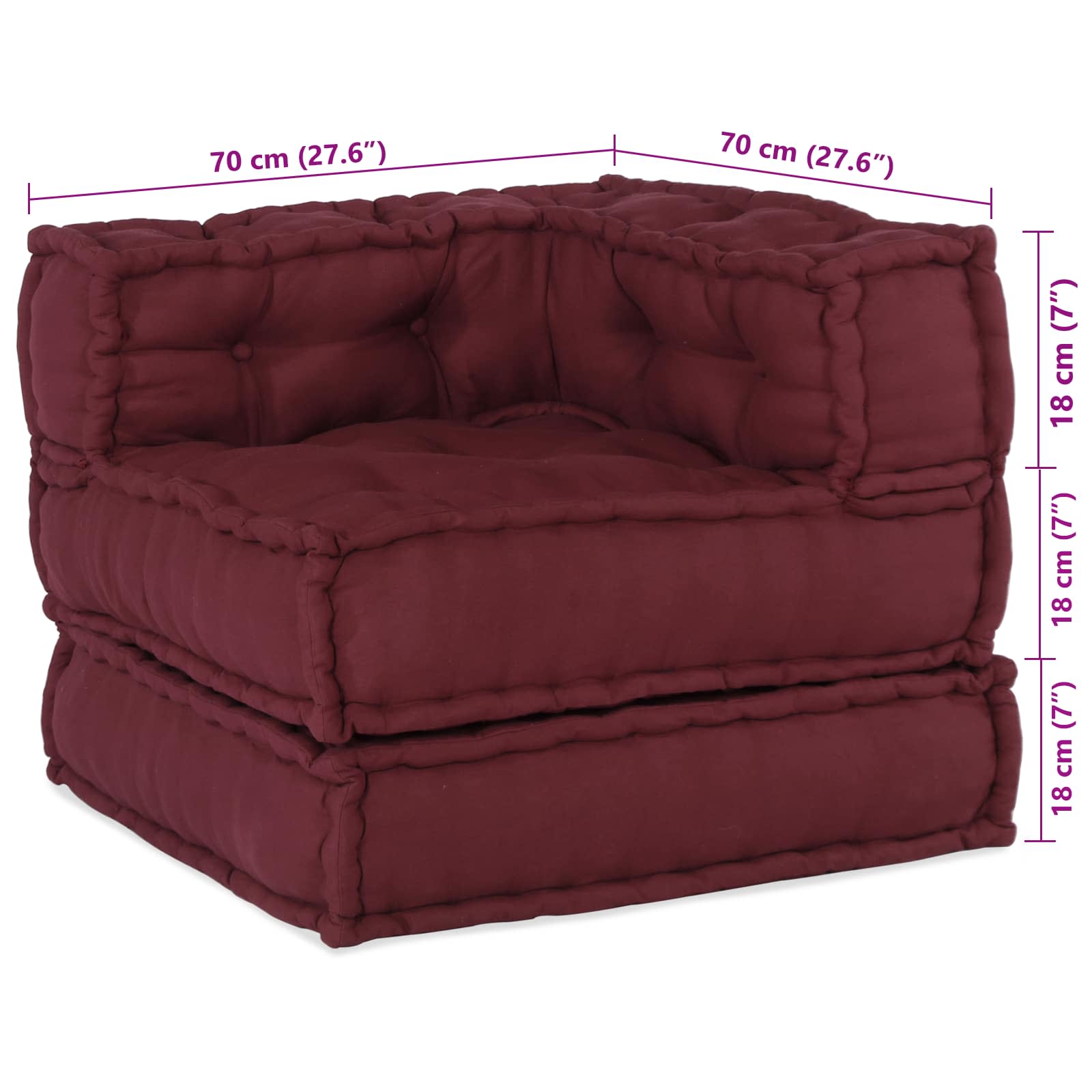 Modularna sofa 4 pcs Bordo Tkanina