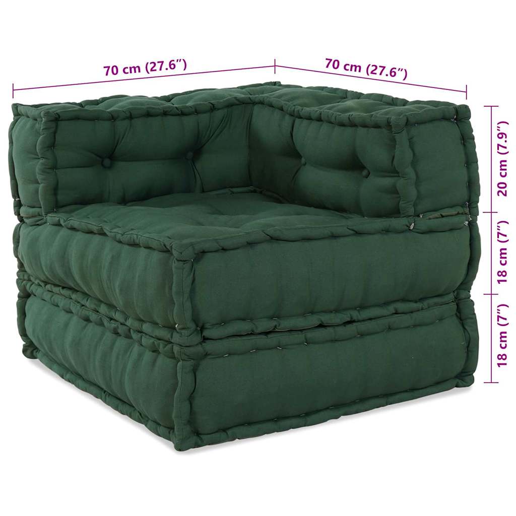 Modularna sofa 3 pcs Zelena Tkanina
