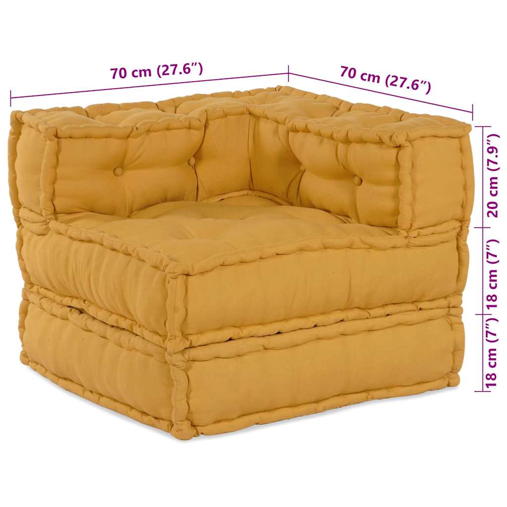 Modularna sofa 3 pcs Žuta Tkanina