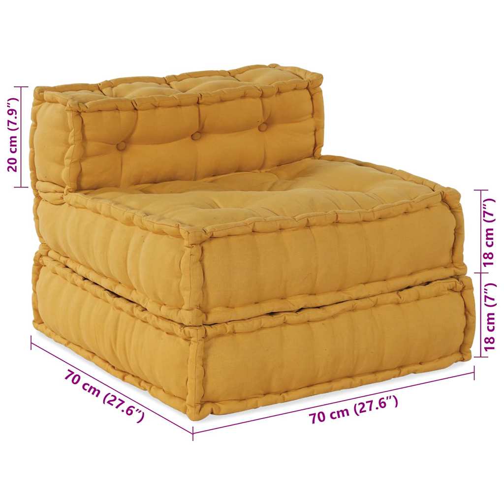 Modularna sofa 3 pcs Žuta Tkanina