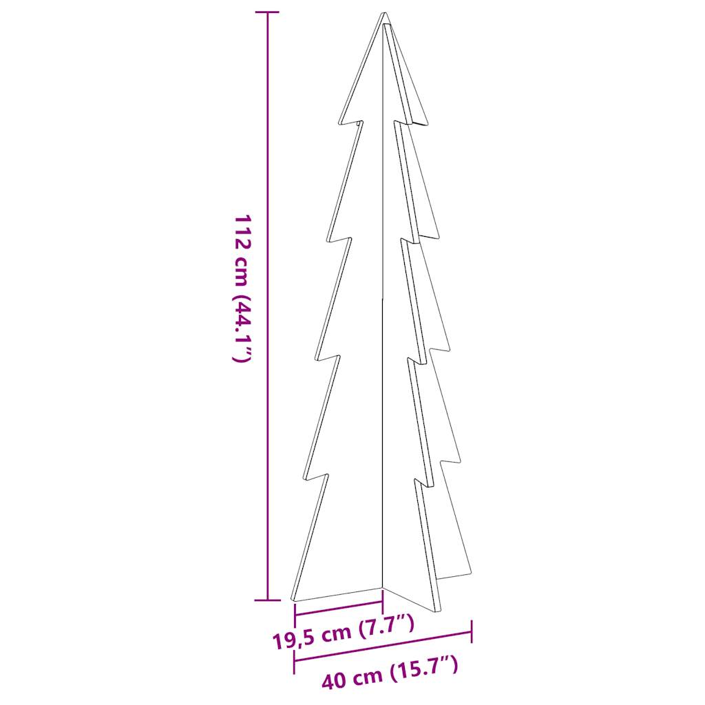Drveno ukrasno božićno drvce voštano smeđi 112 cm od borovine