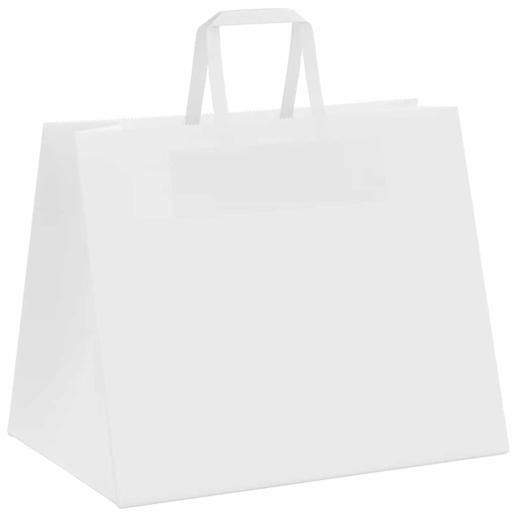 Papirnate vrećice 250 kom s ručkama bijele 32x22x24 cm