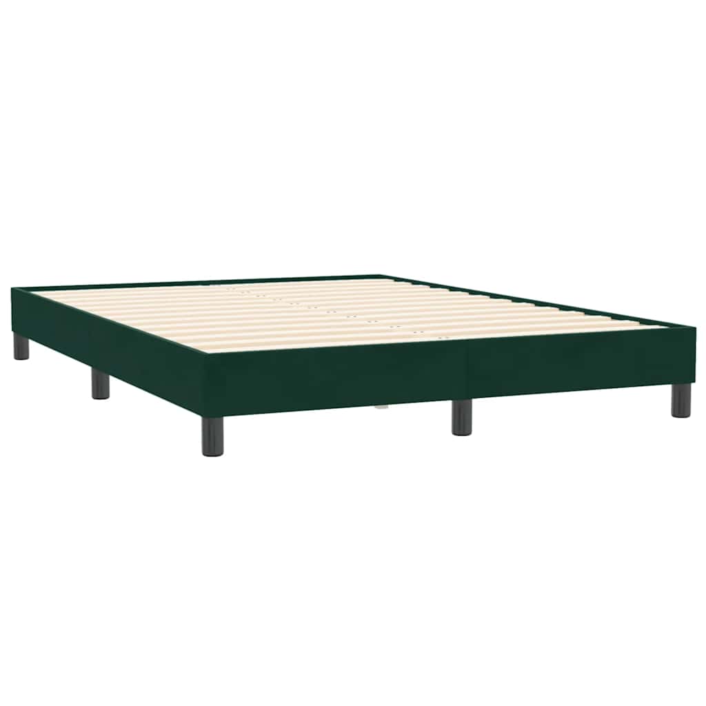 Box Spring krevet bez madraca tamnozeleni 160x210 cm samt