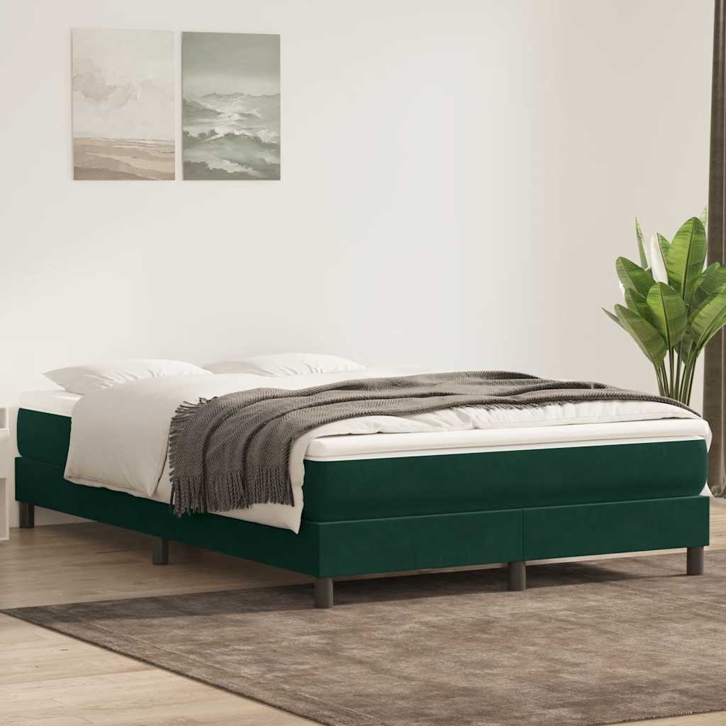 Box Spring krevet bez madraca tamnozeleni 160x210 cm samt