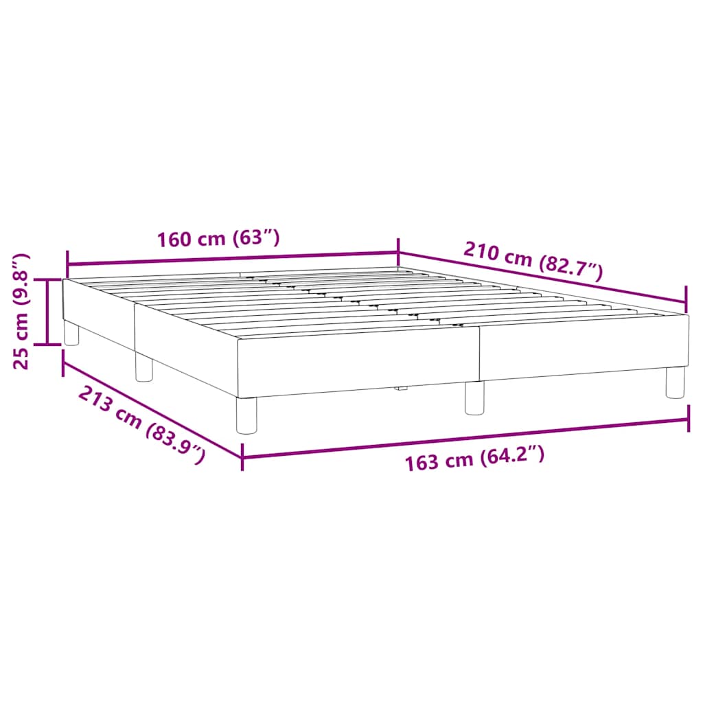 Box Spring krevet bez madraca tamnozeleni 160x210 cm samt