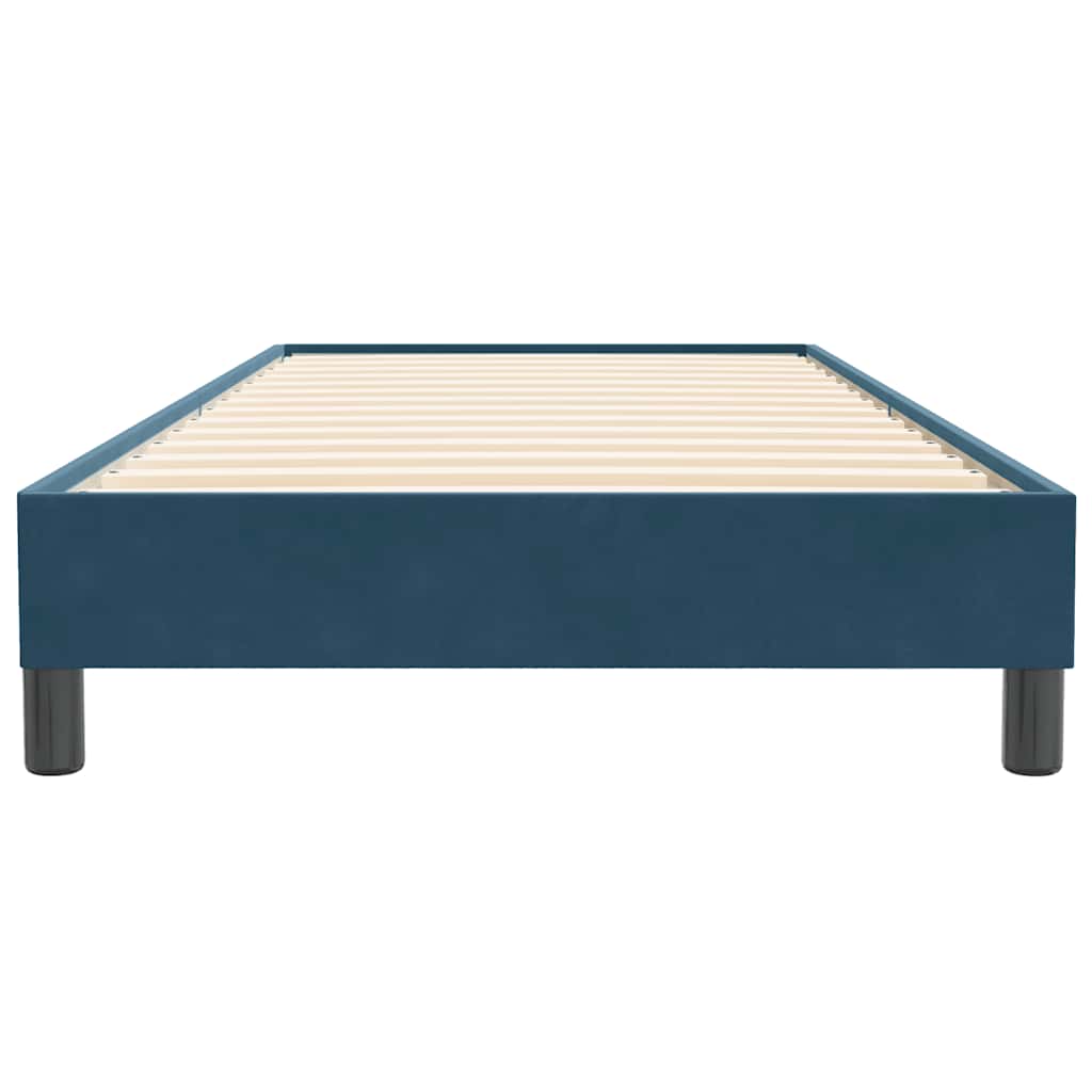 Box spring krevet bez madracem tamnoplavi 90x220 cm baršunasti