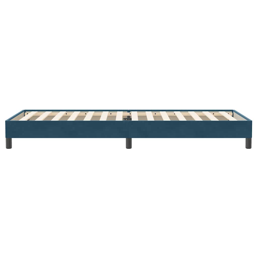 Box spring krevet bez madracem tamnoplavi 90x220 cm baršunasti