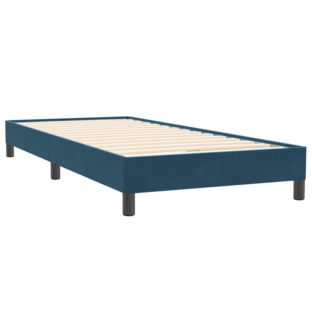 Box spring krevet bez madracem tamnoplavi 90x220 cm baršunasti