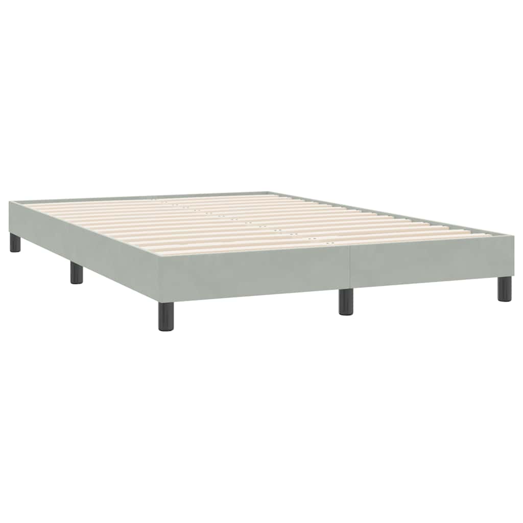 Krevet s oprugama bez madracem svjetlosivi 140x220cm baršunasti