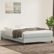 Krevet s oprugama bez madracem svjetlosivi 140x220cm baršunasti