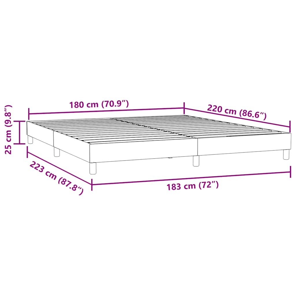 Krevet s boxspring oprugama bez madraca tamnozeleni 180x220 cm baršun