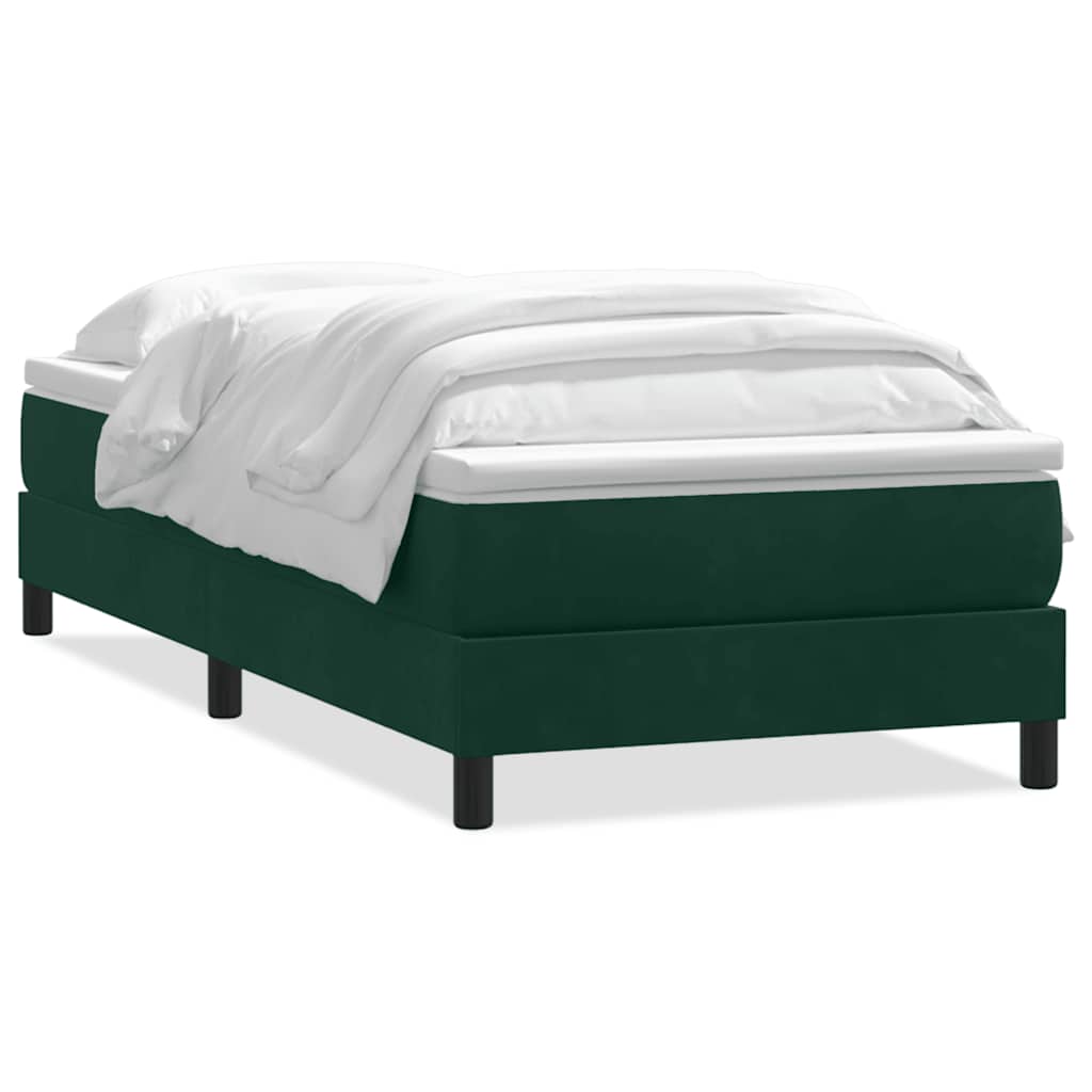 Box Spring krevet s madracem tamnozeleni 80x220 cm baršun