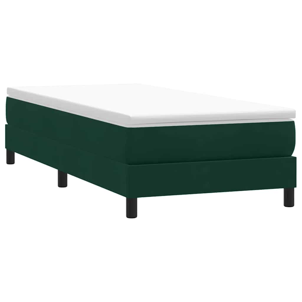 Box Spring krevet s madracem tamnozeleni 80x220 cm baršun