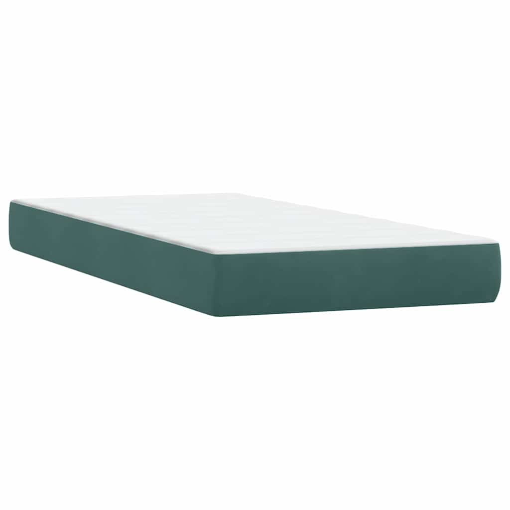 Box Spring krevet s madracem tamnozeleni 80x220 cm baršun