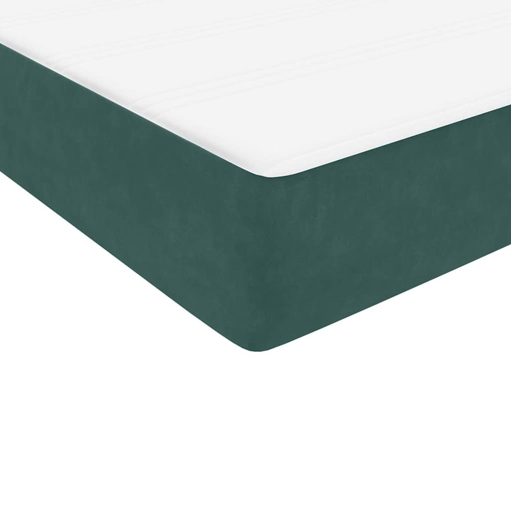 Box Spring krevet s madracem tamnozeleni 80x220 cm baršun