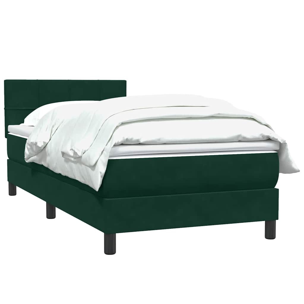 Box Spring krevet s madracem tamnozeleni 80x220 cm baršun