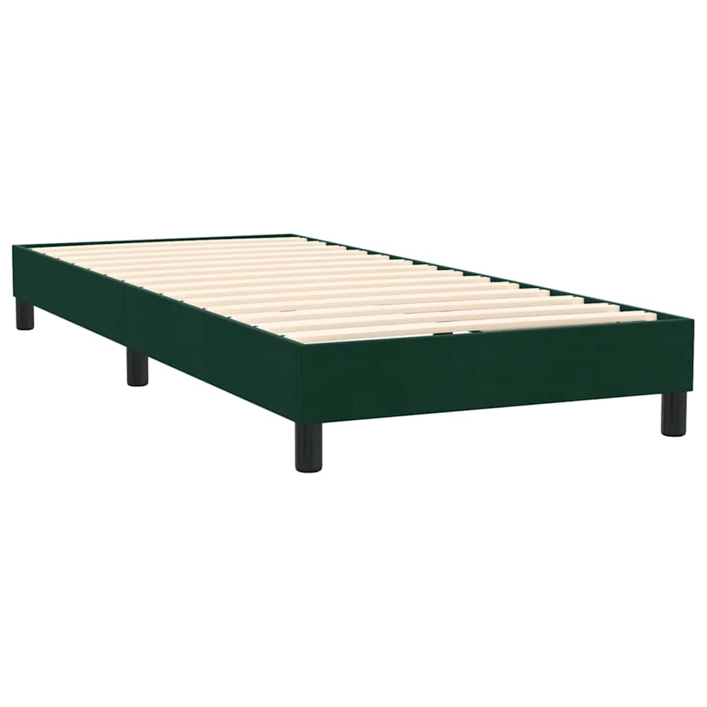 Box Spring krevet s madracem tamnozeleni 80x220 cm baršun