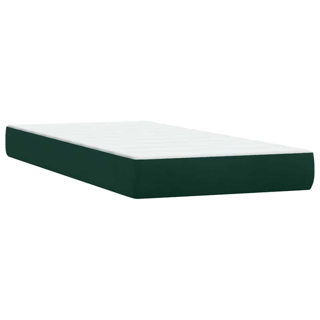 Box Spring krevet s madracem tamnozeleni 80x220 cm baršun