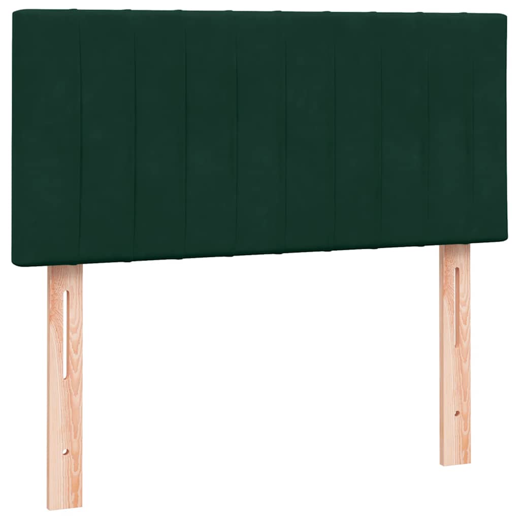 Box Spring krevet s madracem tamnozeleni 80x220 cm baršun