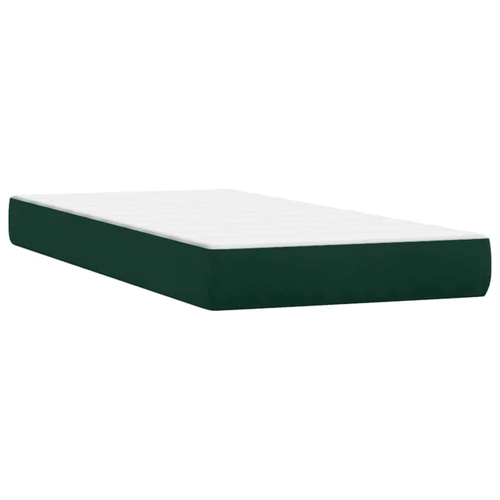 Box Spring krevet s madracem tamnozeleni 80x220 cm baršun