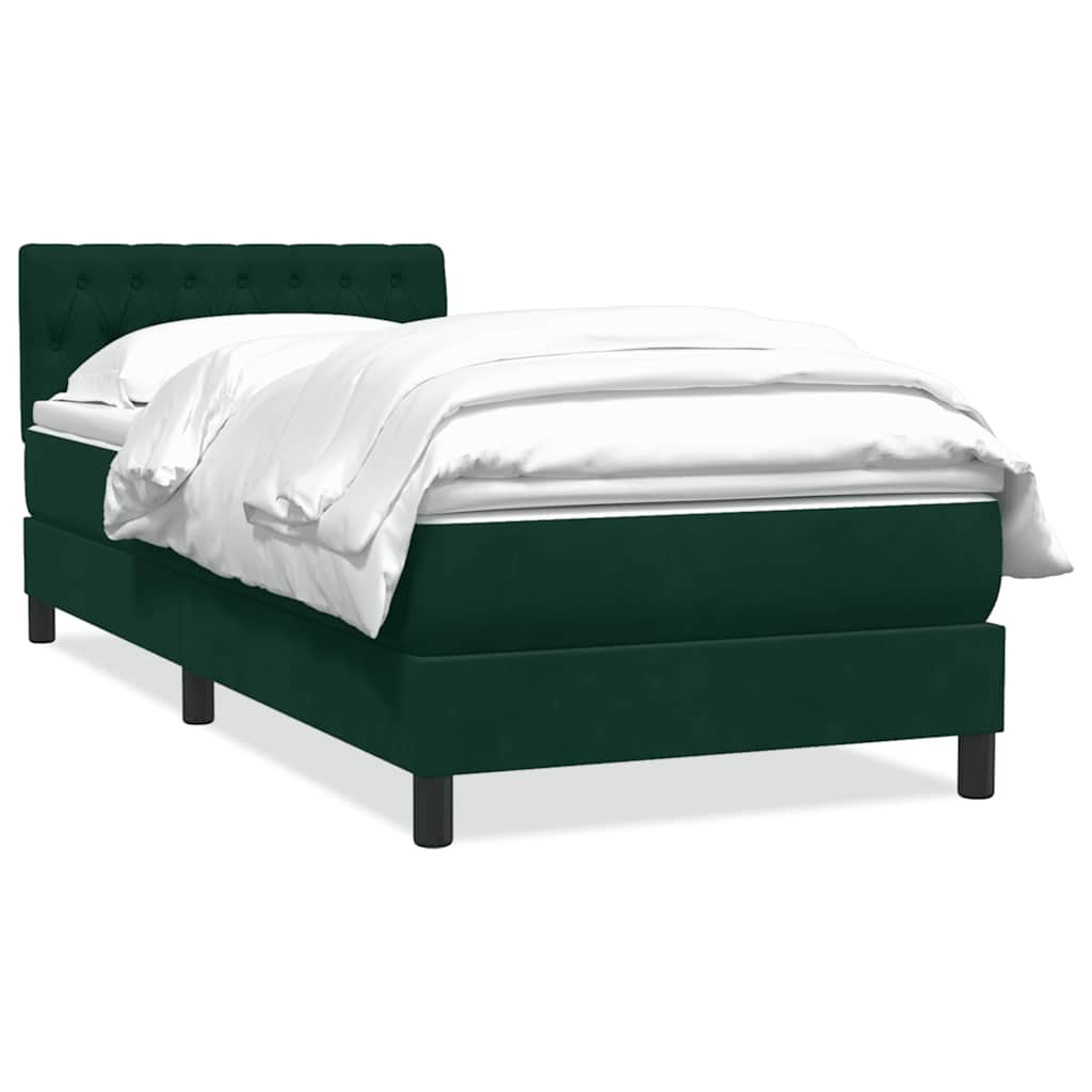 Box Spring krevet s madracem tamnozeleni 80x220 cm baršun