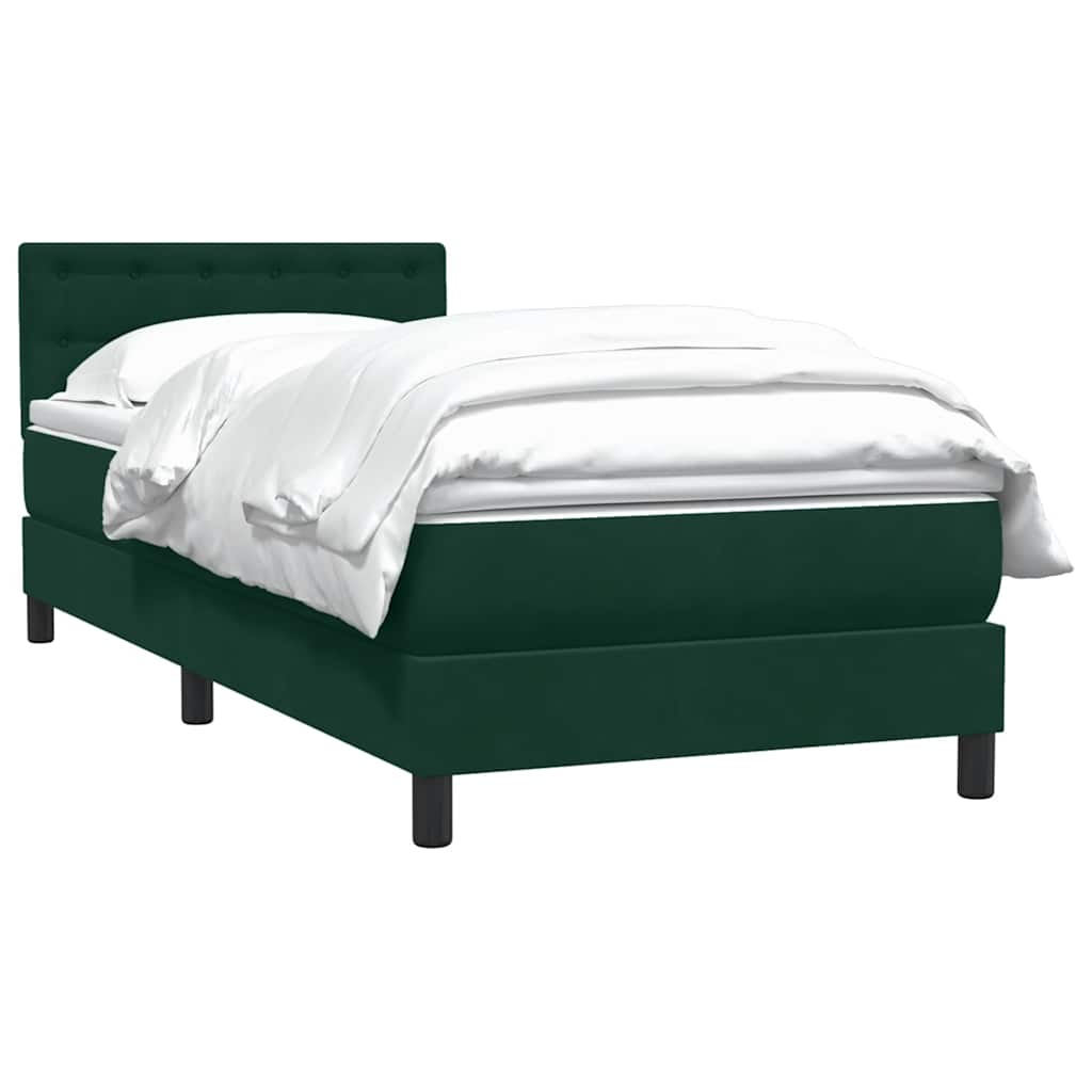 Box Spring krevet s madracem tamnozeleni 80x220 cm baršun