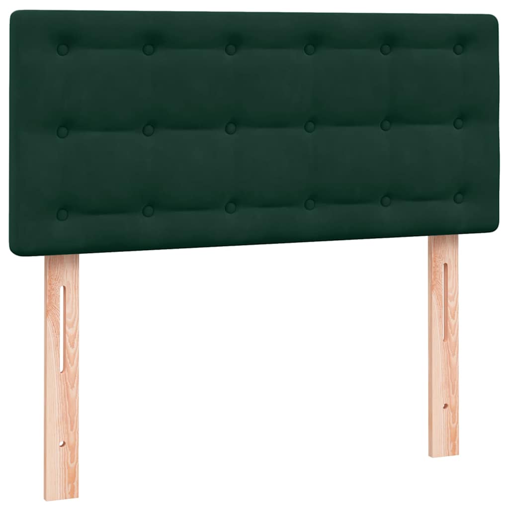 Box Spring krevet s madracem tamnozeleni 80x220 cm baršun