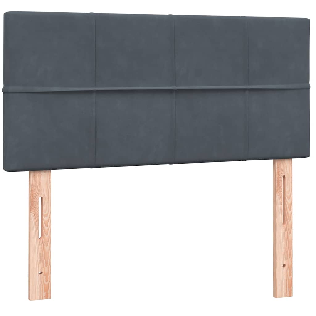 Box Spring krevet s madracem i LED tamnosivi 80 x 220 cm baršunasti