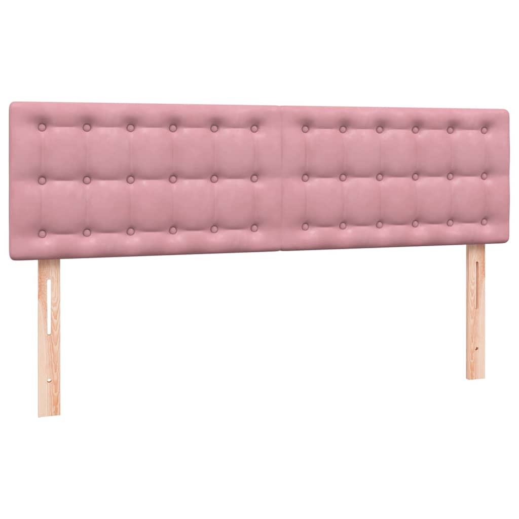 Krevet s oprugama i madracem ružičasti 140x210 cm baršunasti