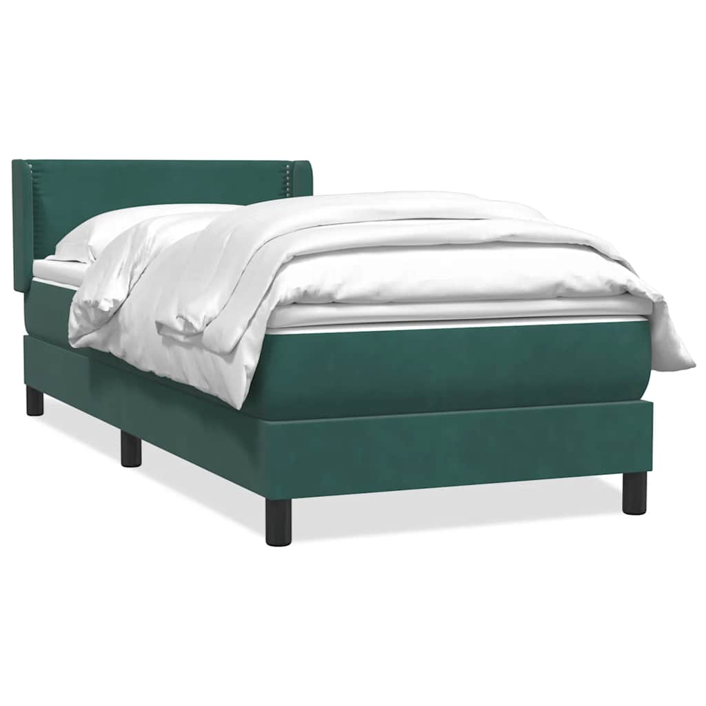 Box Spring krevet s madracem tamnozeleni 80x220 cm baršun