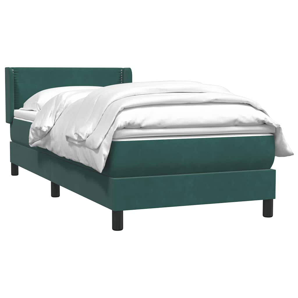 Box Spring krevet s madracem tamnozeleni 80x220 cm baršun