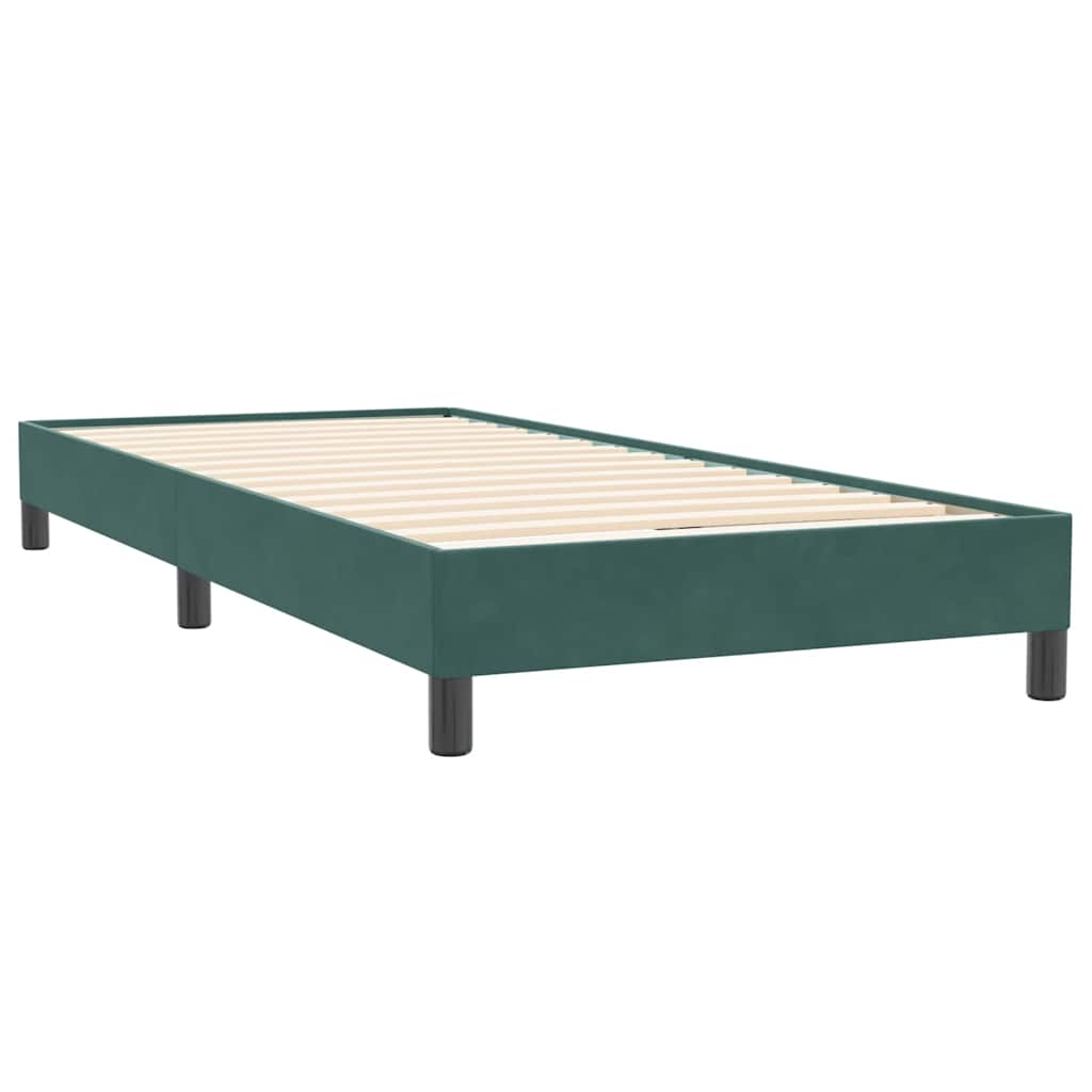 Box Spring krevet s madracem tamnozeleni 80x220 cm baršun