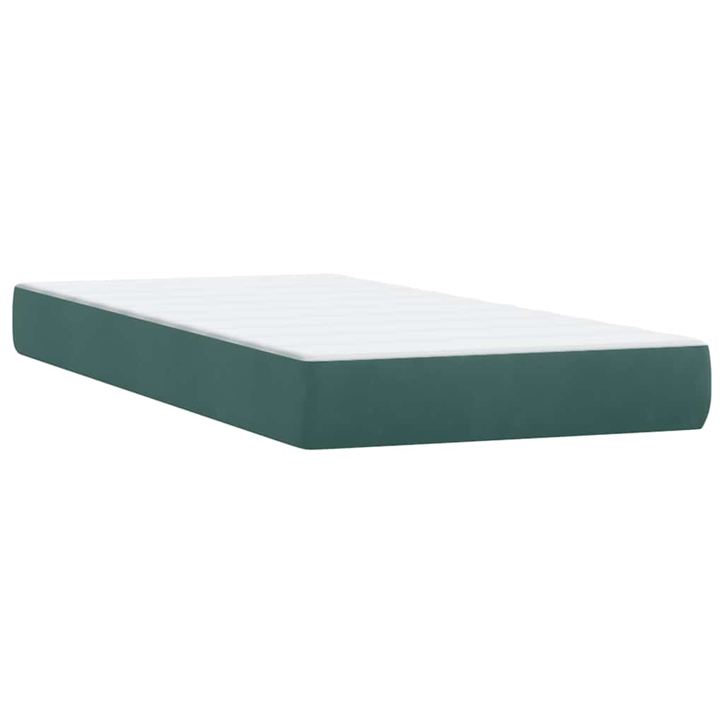 Box Spring krevet s madracem tamnozeleni 80x220 cm baršun
