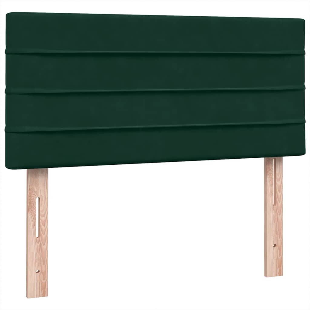 Box Spring krevet s madracem tamnozeleni 80x220 cm baršun