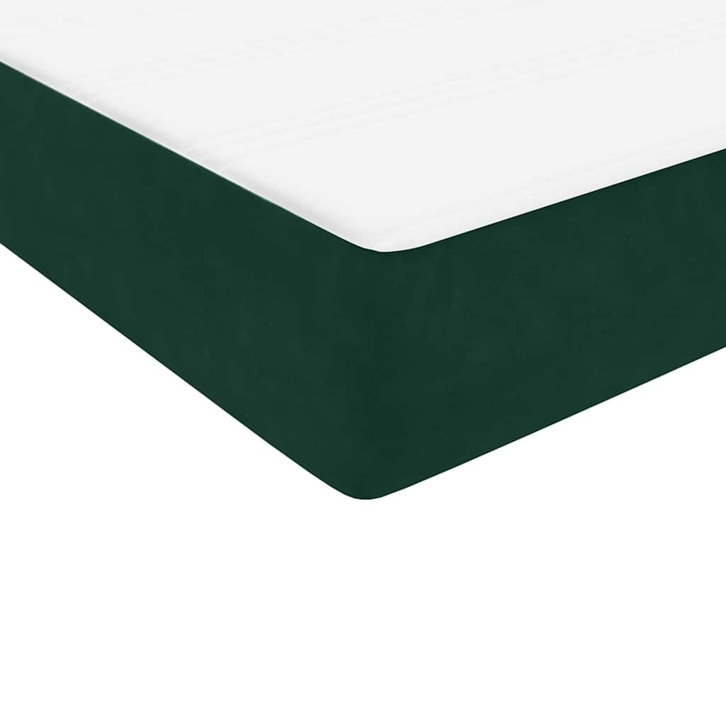 Box Spring krevet s madracem tamnozeleni 80x220 cm baršun