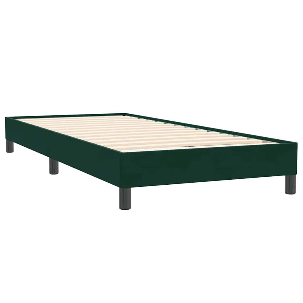 Box Spring krevet s madracem tamnozeleni 80x220 cm baršun
