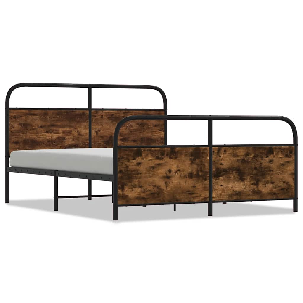 Metalni okvir kreveta bez madraca boja hrasta 200x200 cm